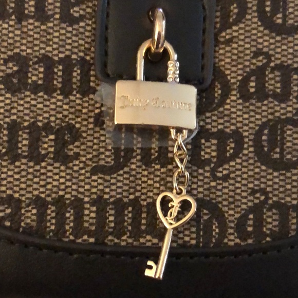 Juicy Couture Taupe Dark Brown Eastside Westside Small ZA Wallet Lock & Key NWT - Picture 7 of 16